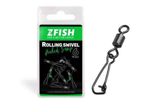 ZFISH Obratlík s Karabinou Rolling Swivel & Hooked Snap