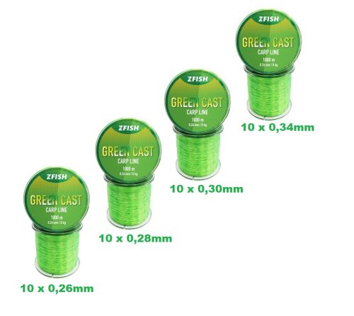 ZFISH Trade Pack Vlasec Green Cast 1000m - 40 buc