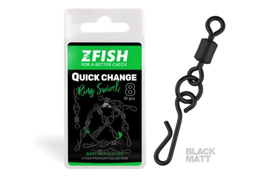 'ZFISH Quick Change Ring Swivel Matt size 8