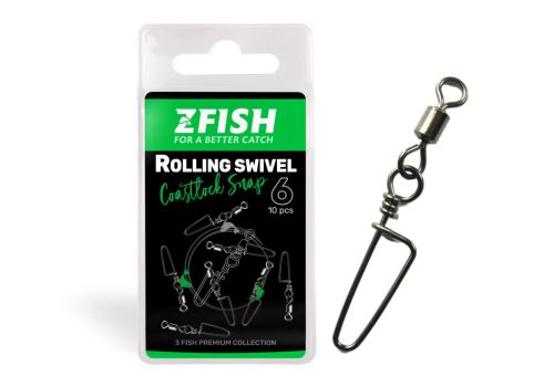 ZFISH Krętlik Rolling Swivel & Coastlock snap