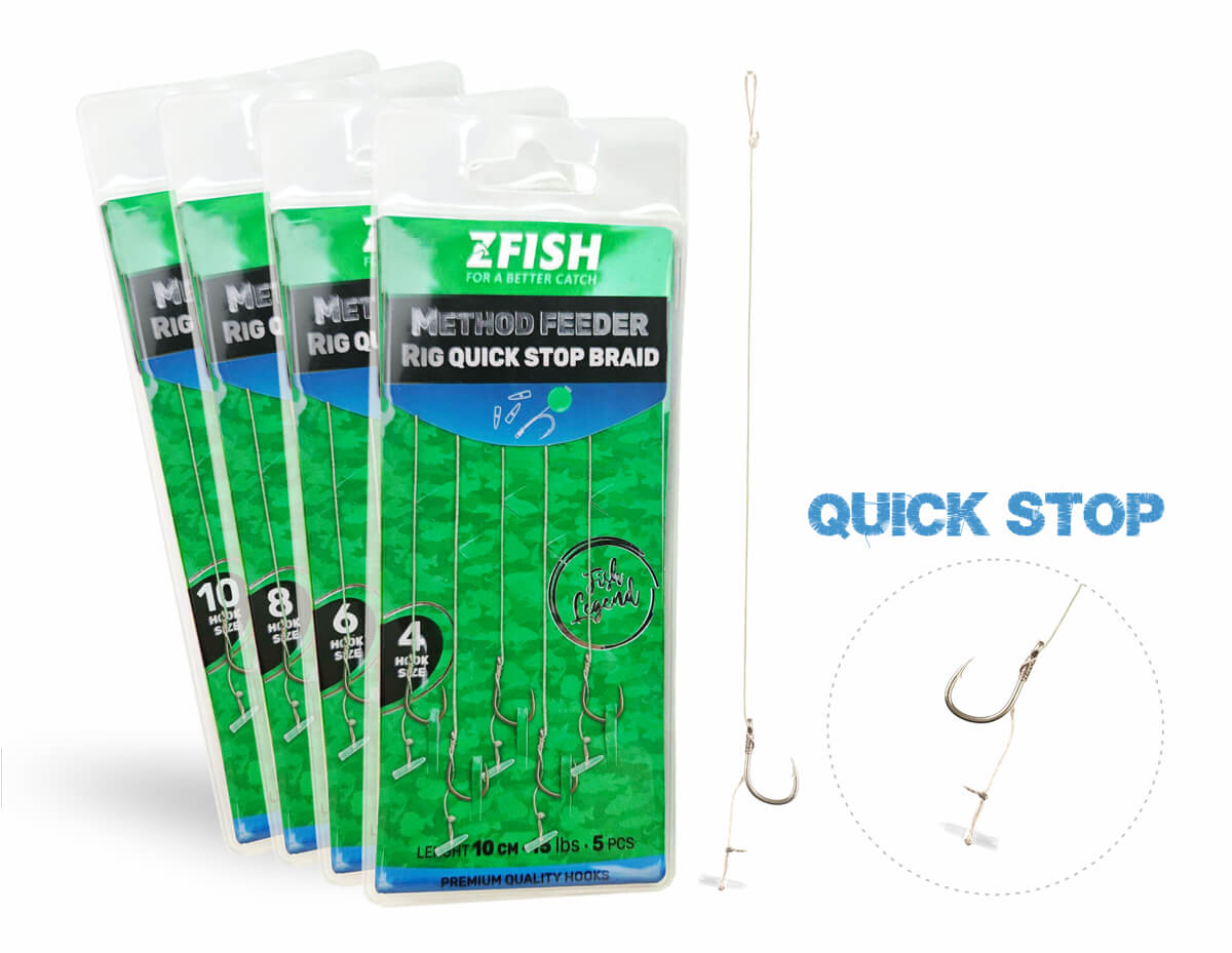 ZFISH Návazec Method Feeder Rig Quick Stop Braid 5 ks
