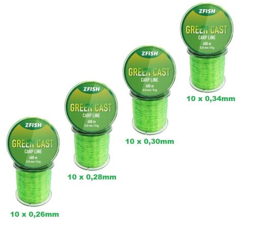 ZFISH Trade Pack Vlasec Green Cast 600m - 40 buc