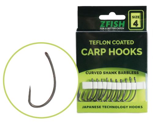 Zfish Teflon Hooks Curved Shank Barbless